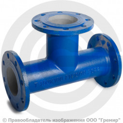 Тройник фланцевый ТФ Ду 200-200 (L=600-300) ВЧШГ с ЦПП цинк+AL ГОСТ ISO 2531-2012
