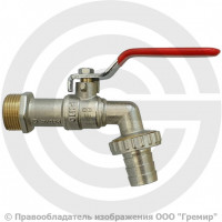 Кран латунный спускной Ду-20 (3/4") Ру-10 НР (НАР) под шланг Ридан BVR-CR Кран латунный спускной Ду-20 (3/4") Ру-10 НР (НАР) под шланг Ридан BVR-CR