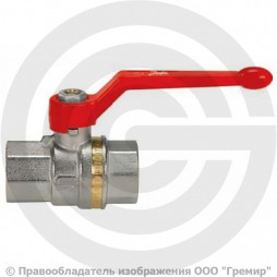 Кран латунный Ду-40 (1 1/2") Ру-40 ВР (ВН) никель полнопроходной рычаг Ридан BVR-R