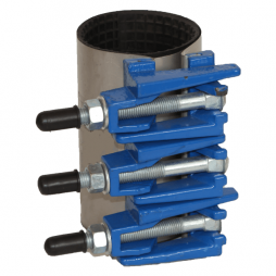 Хомут ремонтный нержавеющий с чугунным замком Ду-100 (Дн 108-118) L=200мм Benarmo