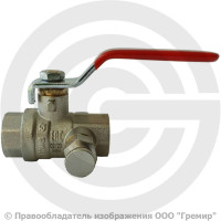 Кран латунный со спускником Ду-15 (1/2") Ру-40 ВР (ВН) полнопроходной Ридан BVR-DR Кран латунный со спускником Ду-15 (1/2") Ру-40 ВР (ВН) полнопроходной Ридан BVR-DR