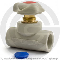 Клапан запорный PP-R серый Дн 63 Wavin Ekoplastik