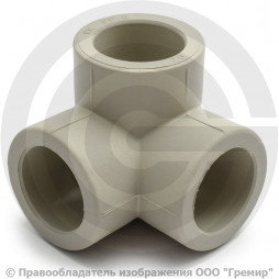 Угольник PP-RСТ тройной серый Дн 32 Wavin Ekoplastik