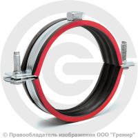 Хомут крепежный оцинкованный с резиновой прокладкой Ду-65 (Дн 73-80) (2 1/2") ±2мм М10 б/к Хомут крепежный оцинкованный с резиновой прокладкой Ду-65 (Дн 73-80) (2 1/2") ±2мм М10 б/к