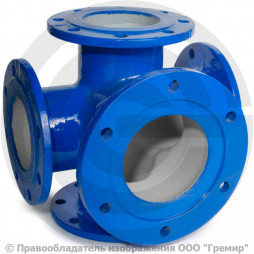 Крест с пожарной подставкой фланцевый ППКФ ВЧШГ с ЦПП Ду 400-150