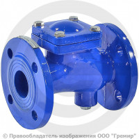 Клапан обратный шаровый чугунный фланцевый Ду-100 Ру-16 (Т<80°С) шар сталь+NBR Benarmo