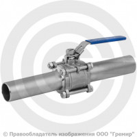 Кран нержавеющий трехсоставной под приварку Ду-100 Ру-63 полнопроходной Benarmo Кран нержавеющий трехсоставной под приварку Ду-100 Ру-63 полнопроходной Benarmo