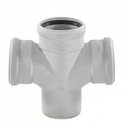 Крестовина PP-MD одноплоскостная бесшумная светло-серая Дн 78 87гр (DN70) б/нап в/к Ostendorf Skolan dB SKDA