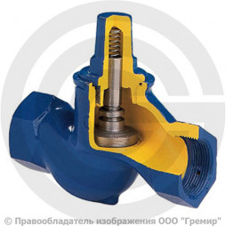 Клапан обратный подъемный чугунный муфтовый Ду-32 (1 1/4") Ру-16 ВР (ВН) (Т<200°С) 277А Zetkama