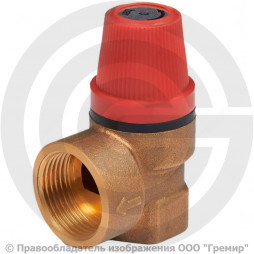 Клапан предохранительный пружинный угловой латунный Ду 15-15 (G1/2"-G1/2") Ру-10 ВР (ВН) Рн=1.5бар 3008 Aquasfera