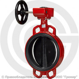 Затвор дисковый поворотный межфланцевый с редуктором Ду-450 Ру-16 EPDM с чугунным диском АДЛ Гранвэл ЗПВС-FLN(W)-MDV-E