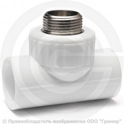 Тройник PP-R комбинированный белый НР (НАР) Дн 25-1/2" Pro Aqua