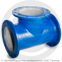 Тройник фланцевый ТФ Ду 300-300 (L=600-300) ВЧШГ с ЦПП цинк+AL ГОСТ ISO 2531-2012