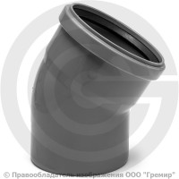 Отвод PP-H серый Дн 125 30гр б/нап в/к Ostendorf HT HTB Отвод PP-H серый Дн 125 30гр б/нап в/к Ostendorf HT HTB