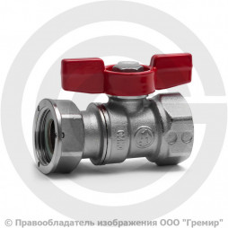 Кран латунный Ду 20-25 (3/4"-1") Ру-35 ВР-Накидная гайка бабочка Giacomini R251P