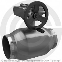 Кран стальной под приварку с редуктором Ду-700 Ру-25 L=1376мм LD КШ.Ц.П.Р. 700/600.025.Н/П