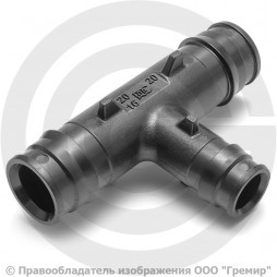 Тройник PPSU переходной для PE-X труб Дн 25-25-16 РОС