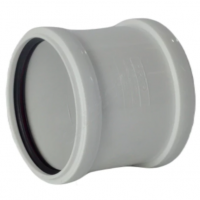 Муфта PP-MD двухраструбная бесшумная светло-серая Дн 50 (DN56) б/нап в/к Ostendorf Skolan dB SKMM