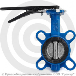 Затвор дисковый поворотный межфланцевый Ду-65 Ру-16 EPDM с чугунным диском Китай