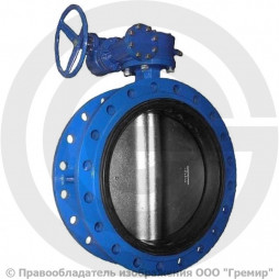 Затвор чугунный поворотный фланцевый с редуктором Ду-300 Ру-16 EPDM с чугунным диском ABRA BUV-FL226