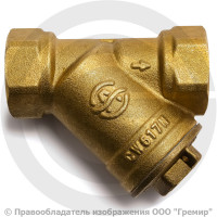 Фильтр магнитный сетчатый Y-образный латунный Ду-20 (3/4") Ру-20 ВР (ВН) (Т<150°С) под пломбу Aquasfera 4006