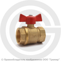 Кран латунный Ду-20 (3/4") Ру-40 ВР (ВН) муфтовый полнопроходной бабочка БАЗ 11б27п1 А30/1